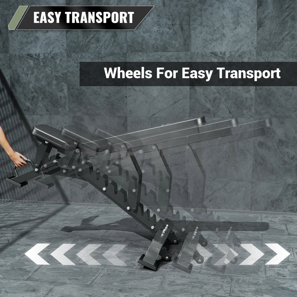 Major Fitness Adjustable Bench | 1300Lbs Capacity Weight Bench PLT01 - Black