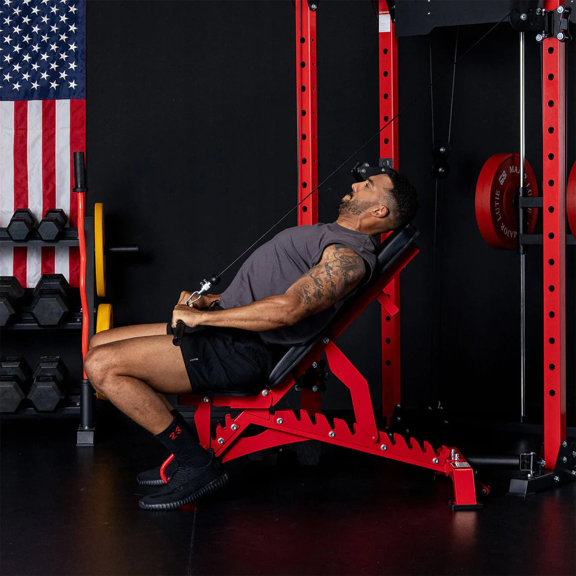 Major Fitness Adjustable Bench | 1300Lbs Capacity Weight Bench PLT01 - Red