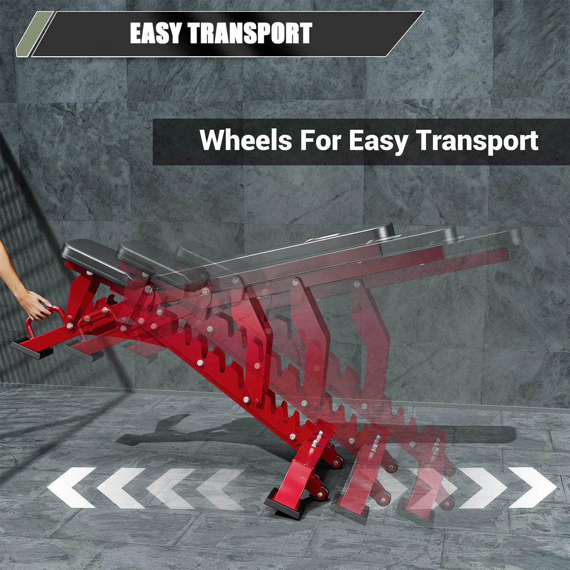 Major Fitness Adjustable Bench | 1300Lbs Capacity Weight Bench PLT01 - Red